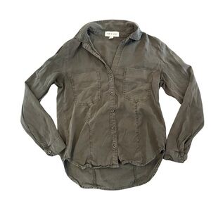 Cloth & Stone Anthropology Olive Button-Up Shirt